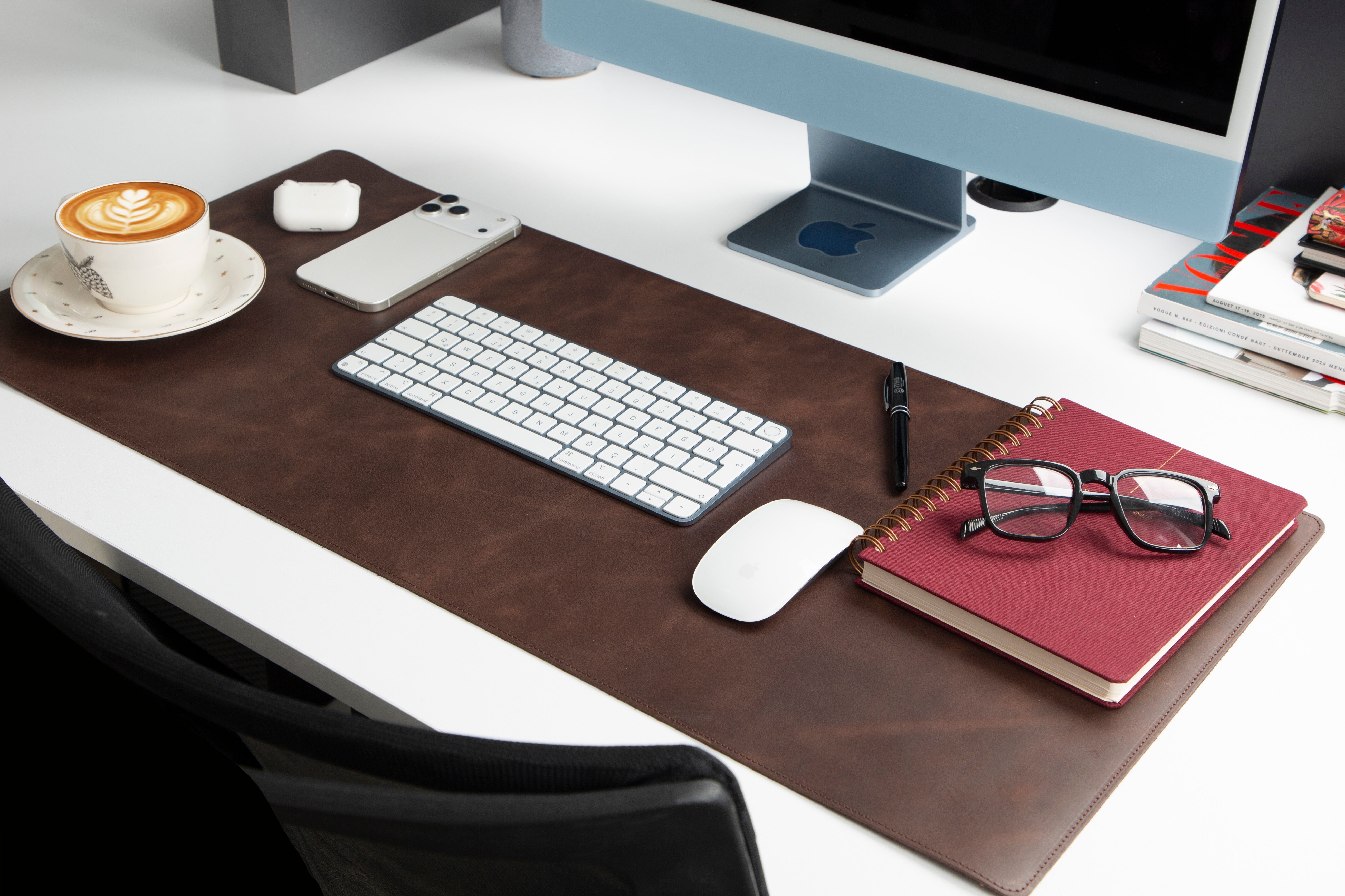 Natural Leather Desk Mat Medium-TN03